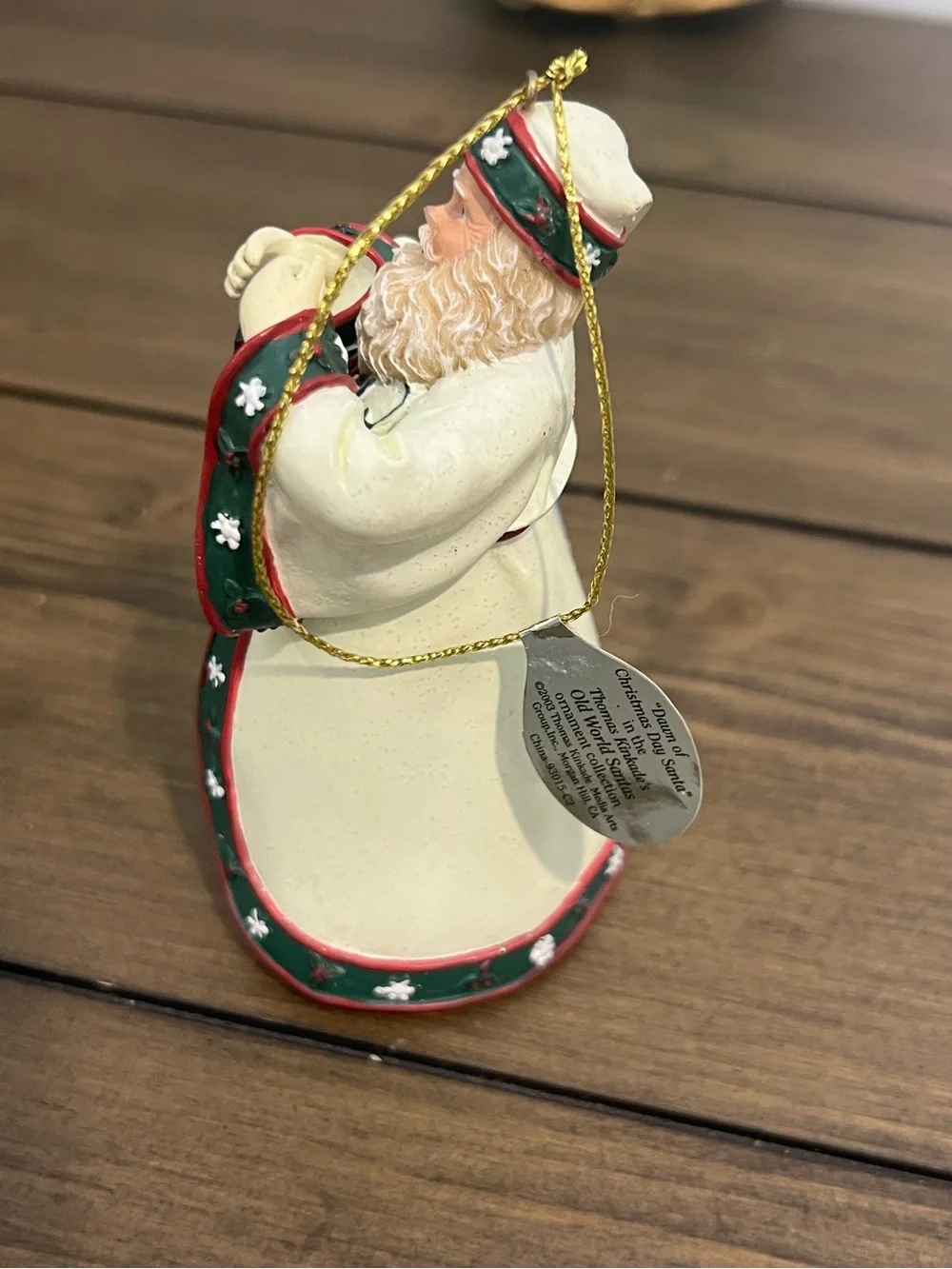 Thomas Kinkade set of 2 old world Santa Christmas ornaments